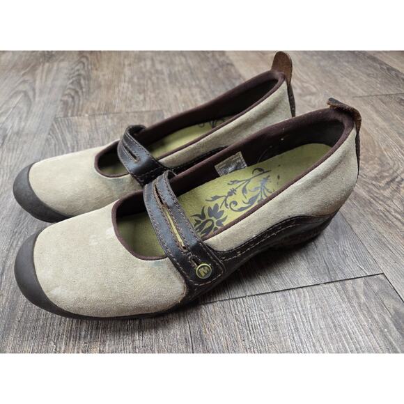 Merrell Plaza Bandeau Dark Taupe Mary Jane Suede Leather Comfort Shoes Size 8.5 - Picture 1 of 12